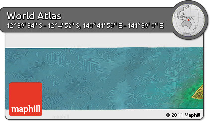 Satellite Panoramic Map of the Area around 12° 22' 13" S, 141° 10' 30" E