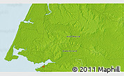 Physical 3D Map of the area around 12° 22' 13" S, 142° 1' 30" E