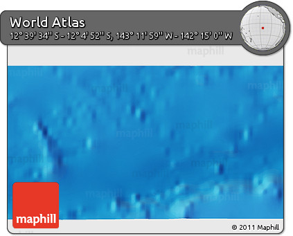 Physical 3D Map of the Area around 12° 22' 13" S, 142° 43' 29" W