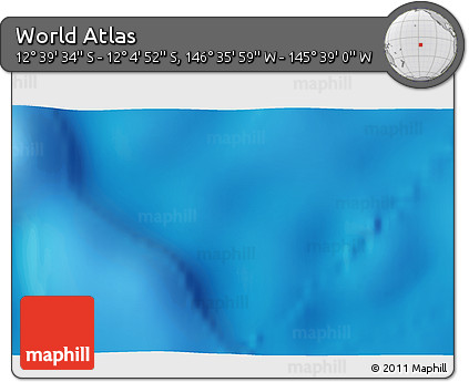 Physical 3D Map of the Area around 12° 22' 13" S, 146° 7' 30" W