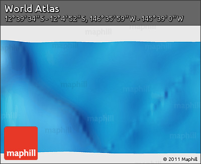Physical 3D Map of the Area around 12° 22' 13" S, 146° 7' 30" W