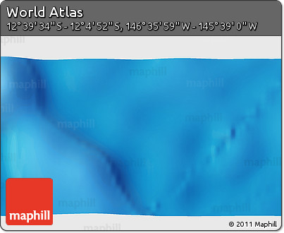 Physical 3D Map of the Area around 12° 22' 13" S, 146° 7' 30" W