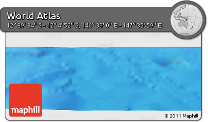 Physical Panoramic Map of the Area around 12° 22' 13" S, 147° 7' 30" E
