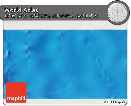Physical 3D Map of the Area around 12° 22' 13" S, 149° 31' 30" W