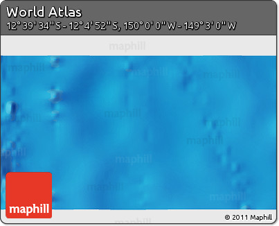 Physical 3D Map of the Area around 12° 22' 13" S, 149° 31' 30" W