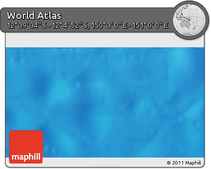 Physical 3D Map of the Area around 12° 22' 13" S, 150° 31' 30" E