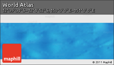Physical Panoramic Map of the Area around 12° 22' 13" S, 150° 31' 30" E