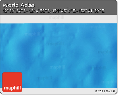 Physical 3D Map of the Area around 12° 22' 13" S, 152° 13' 29" E