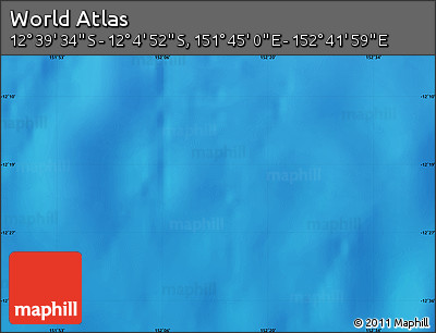 Physical Map of the Area around 12° 22' 13" S, 152° 13' 29" E