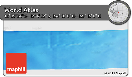 Physical Panoramic Map of the Area around 12° 22' 13" S, 154° 46' 30" E
