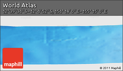 Physical Panoramic Map of the Area around 12° 22' 13" S, 154° 46' 30" E