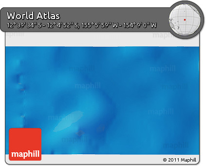 Physical 3D Map of the Area around 12° 22' 13" S, 154° 37' 30" W