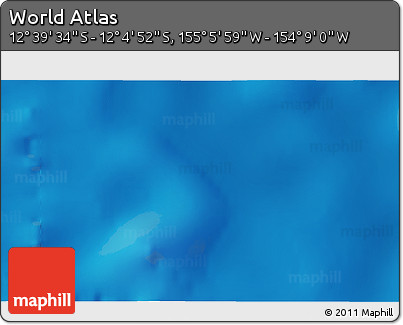 Physical 3D Map of the Area around 12° 22' 13" S, 154° 37' 30" W