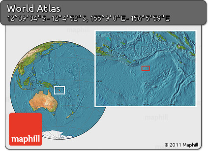 Satellite Location Map of the Area around 12° 22' 13" S, 155° 37' 30" E