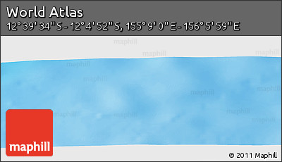 Physical Panoramic Map of the Area around 12° 22' 13" S, 155° 37' 30" E