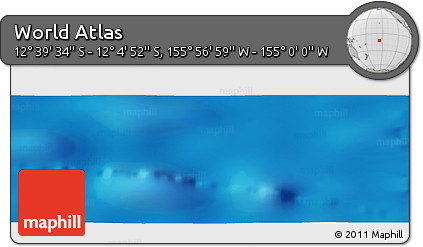 Physical Panoramic Map of the Area around 12° 22' 13" S, 155° 28' 29" W