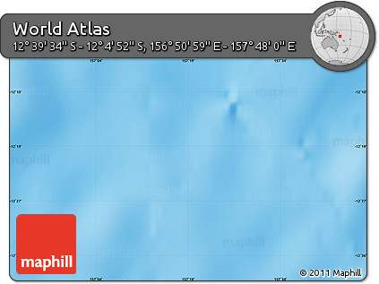 Physical Map of the Area around 12° 22' 13" S, 157° 19' 29" E