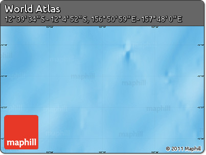 Physical Map of the Area around 12° 22' 13" S, 157° 19' 29" E