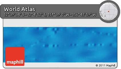 Shaded Relief Panoramic Map of the Area around 12° 22' 13" S, 157° 10' 30" W