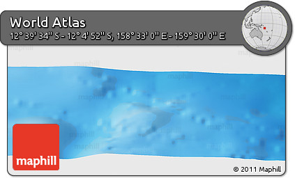 Physical Panoramic Map of the Area around 12° 22' 13" S, 159° 1' 30" E