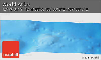 Physical Panoramic Map of the Area around 12° 22' 13" S, 159° 1' 30" E