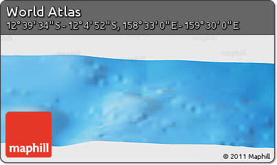 Physical Panoramic Map of the Area around 12° 22' 13" S, 159° 1' 30" E