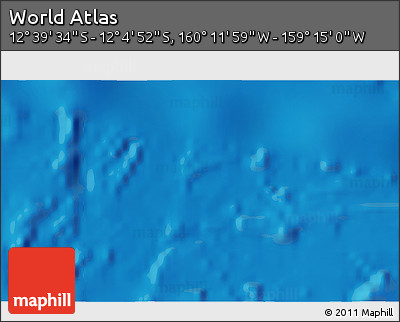 Physical 3D Map of the Area around 12° 22' 13" S, 159° 43' 29" W