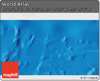Physical 3D Map of the Area around 12° 22' 13" S, 159° 43' 29" W