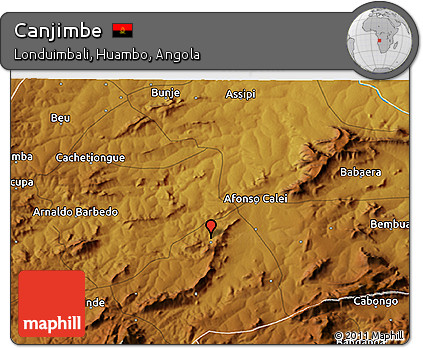 Physical 3D Map of Canjimbe