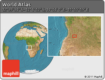 Satellite Location Map of the Area around 12° 22' 13" S, 15° 22' 30" E