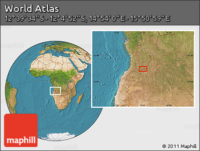 Satellite Location Map of the Area around 12° 22' 13" S, 15° 22' 30" E
