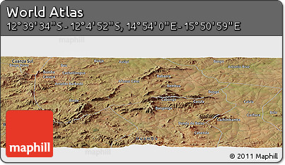 Satellite Panoramic Map of the Area around 12° 22' 13" S, 15° 22' 30" E