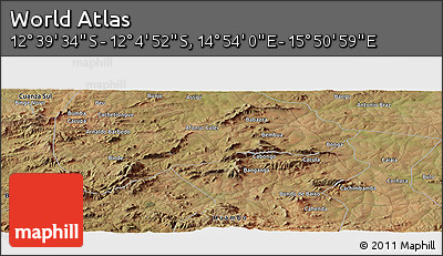 Satellite Panoramic Map of the Area around 12° 22' 13" S, 15° 22' 30" E