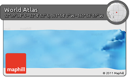 Physical Panoramic Map of the Area around 12° 22' 13" S, 161° 25' 30" W