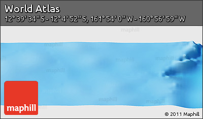 Physical Panoramic Map of the Area around 12° 22' 13" S, 161° 25' 30" W