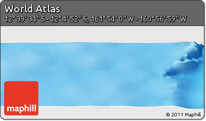 Physical Panoramic Map of the Area around 12° 22' 13" S, 161° 25' 30" W