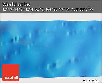 Physical 3D Map of the Area around 12° 22' 13" S, 163° 58' 29" W