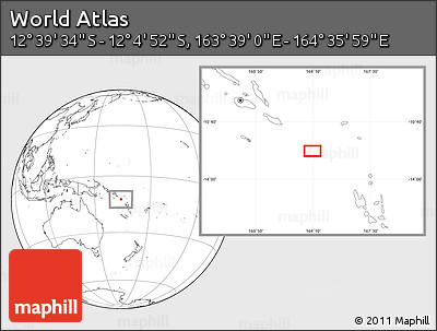 Blank Location Map of the Area around 12° 22' 13" S, 164° 7' 30" E
