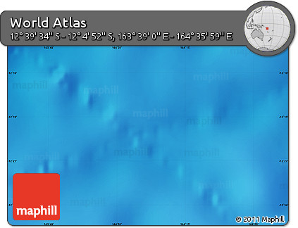 Physical Map of the Area around 12° 22' 13" S, 164° 7' 30" E