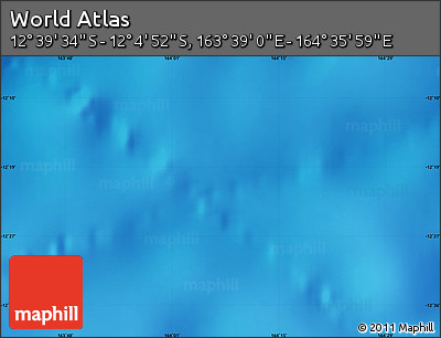 Physical Map of the Area around 12° 22' 13" S, 164° 7' 30" E