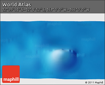 Physical 3D Map of the Area around 12° 22' 13" S, 166° 31' 30" W
