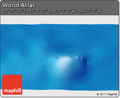 Physical 3D Map of the Area around 12° 22' 13" S, 166° 31' 30" W