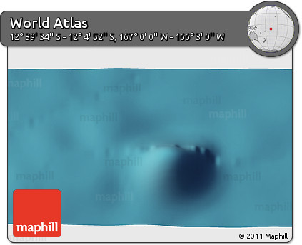 Satellite 3D Map of the Area around 12° 22' 13" S, 166° 31' 30" W