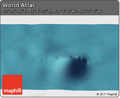 Satellite 3D Map of the Area around 12° 22' 13" S, 166° 31' 30" W