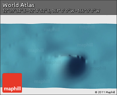 Satellite 3D Map of the Area around 12° 22' 13" S, 166° 31' 30" W