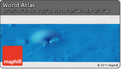 Physical Panoramic Map of the Area around 12° 22' 13" S, 168° 13' 29" W