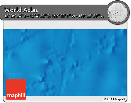 Physical 3D Map of the Area around 12° 22' 13" S, 169° 4' 29" W