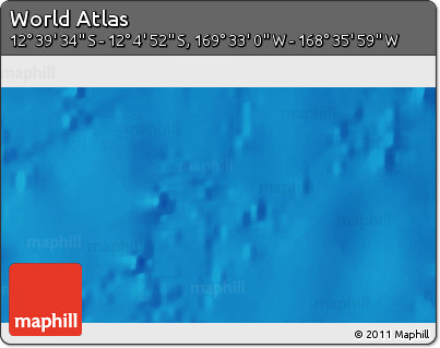 Physical 3D Map of the Area around 12° 22' 13" S, 169° 4' 29" W