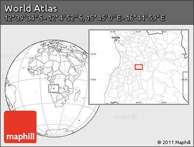 Blank Location Map of the Area around 12° 22' 13" S, 16° 13' 30" E