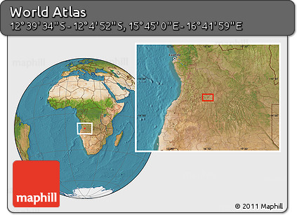 Satellite Location Map of the Area around 12° 22' 13" S, 16° 13' 30" E
